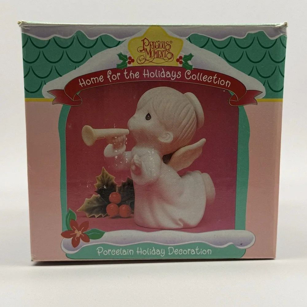 Vintage‎ Precious Moments Christmas Angel Tree Topper Figurine in Box 1991 Read